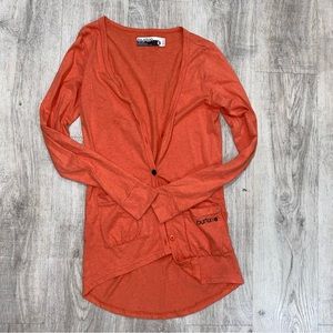 Burton orange long sleeve cardigan size small